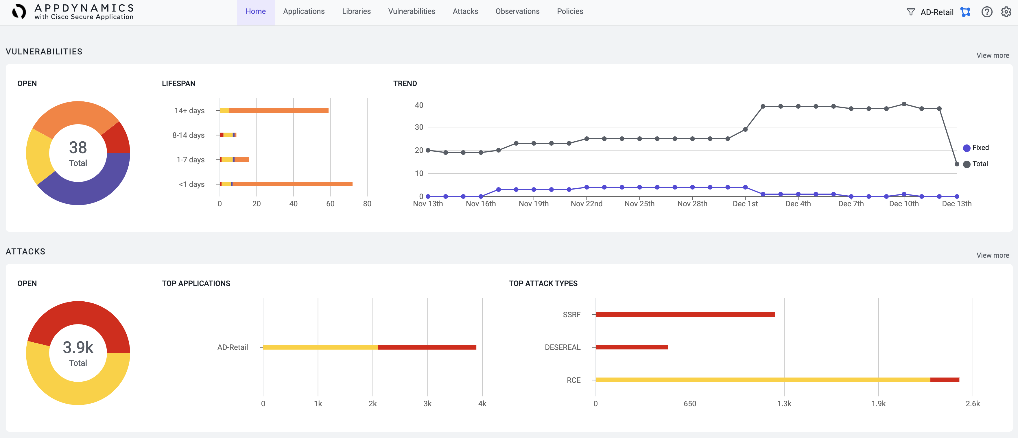 Cisco Secure Application に遷移
