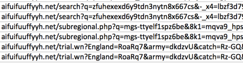 登録されたドメインからの Angler アクティビティ