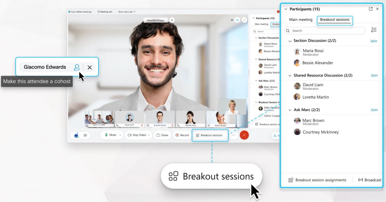 Cisco Webex Meetings ビデオアウトブレイクセッション