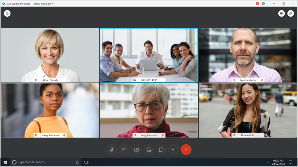 Cisco Webex Meetings グリッドビュー