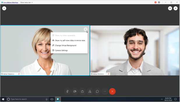 Cisco Webex Meetings セルフビューと参加者を並べて表示
