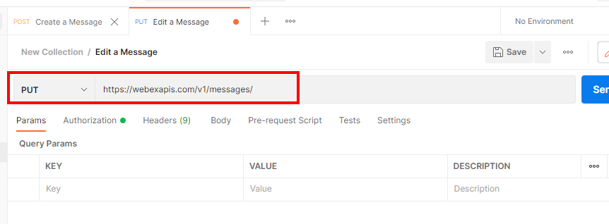 「https://webexapis.com/v1/messages」を設定