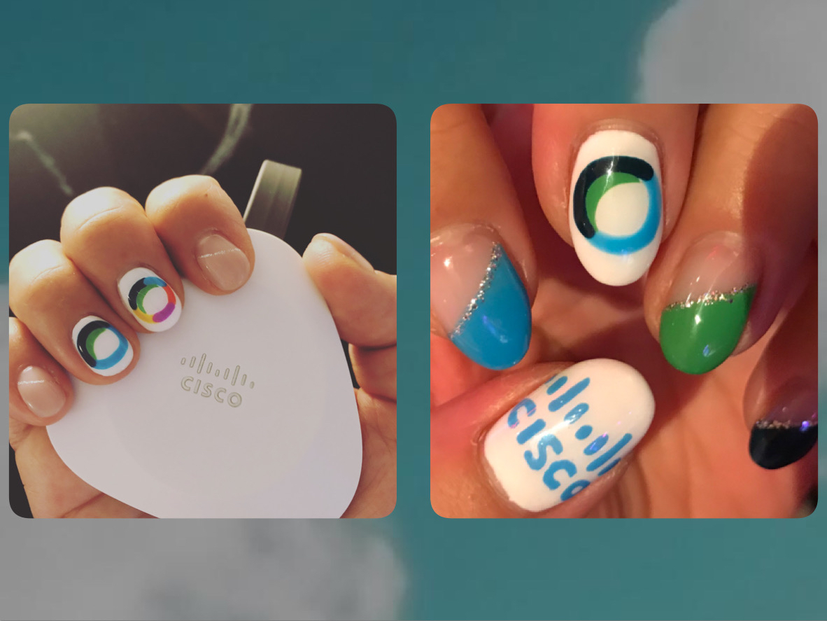 年1回開催されるシスコグローバル営業チームのキックオフミーティング「Cisco Impact」 参加時はネイルもシスコ仕様に（泰道）