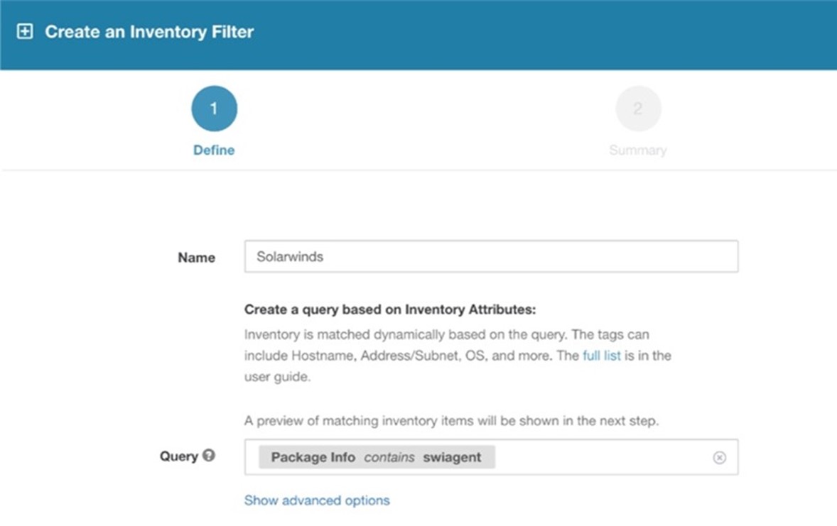 図 3:メモリ内で実行されているかどうかに関係なく、影響を受けるインストール済み SolarWinds パッケージのワークロードを特定する