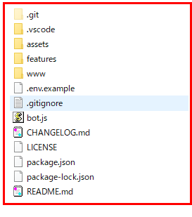 右クリックしたフォルダ内に「botkit-template」が存在していれば完了です。