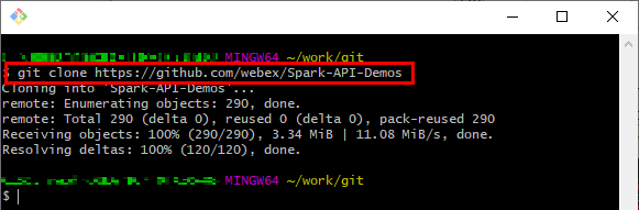 git clone https://github.com/webex/Spark-API-Demos