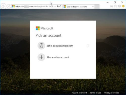 Office 365 のログイン ページと、偽のログイン ページの比較。