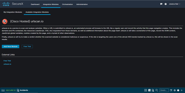 urlscan.io – [新しいモジュールの追加（Add New Module）]