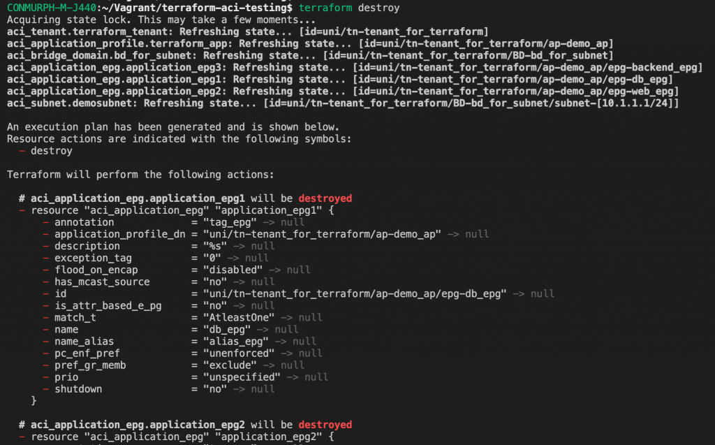 terraform destroy code1