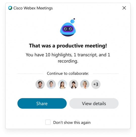 ワンクリックで会議の内容を共有