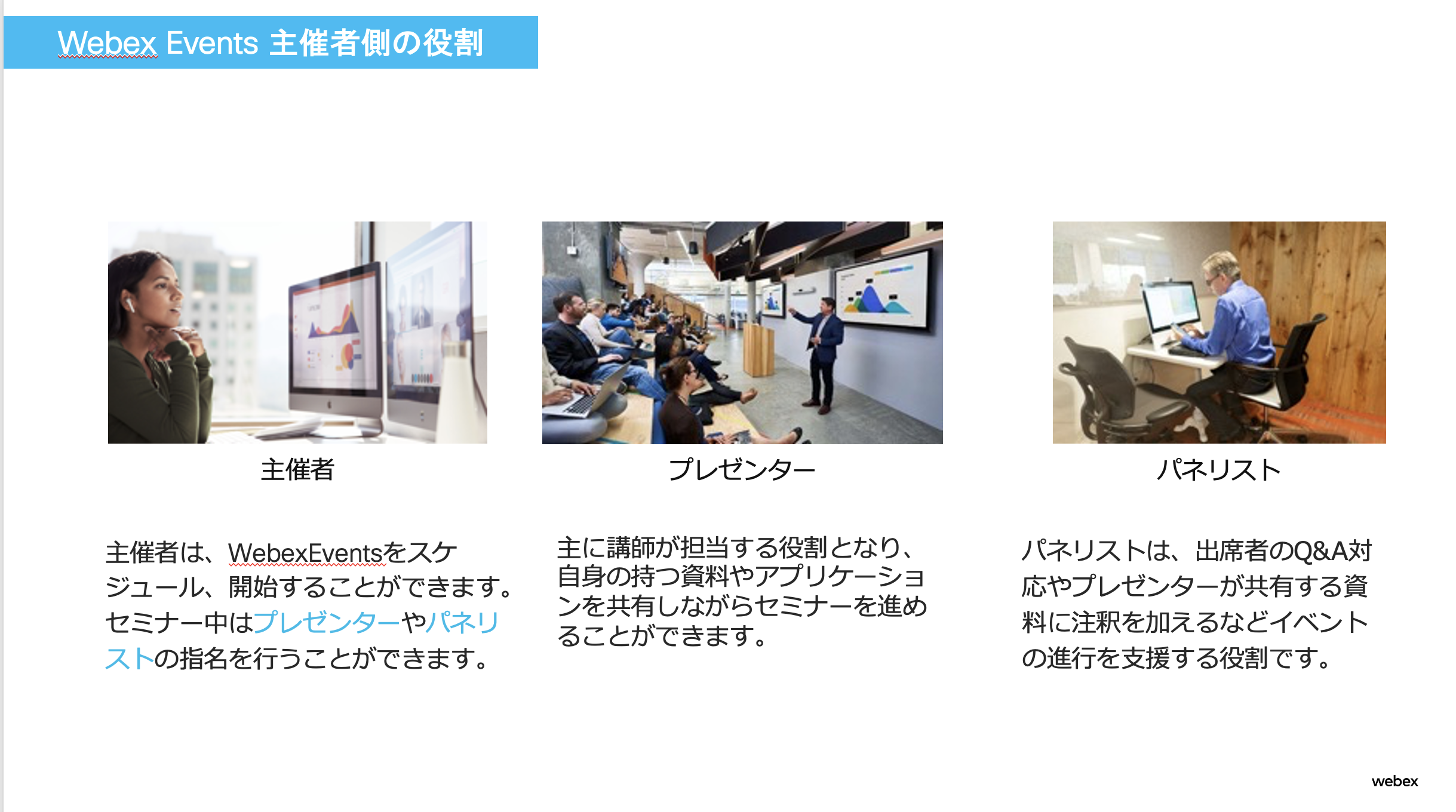 図３：Events 主催側の役割