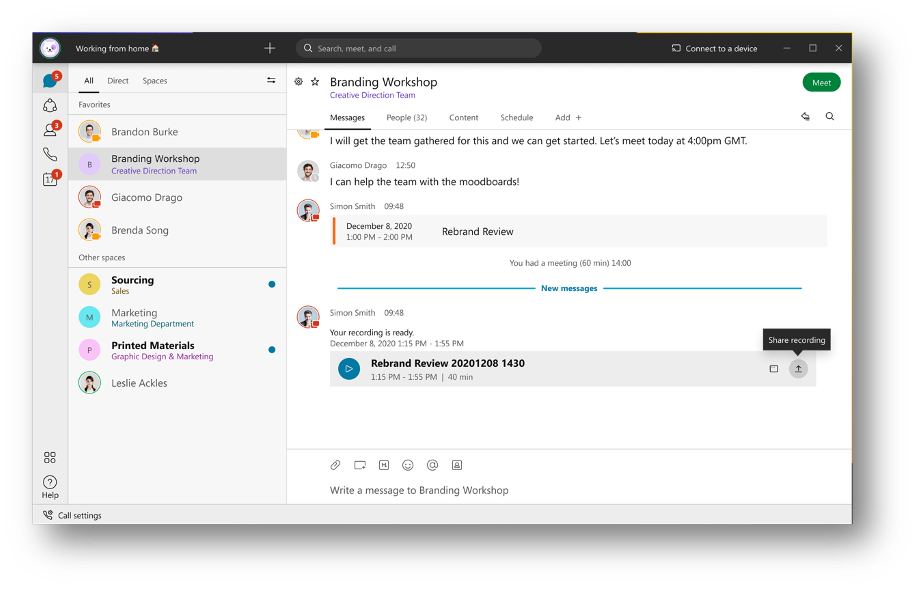 Webex Appのメッセージ