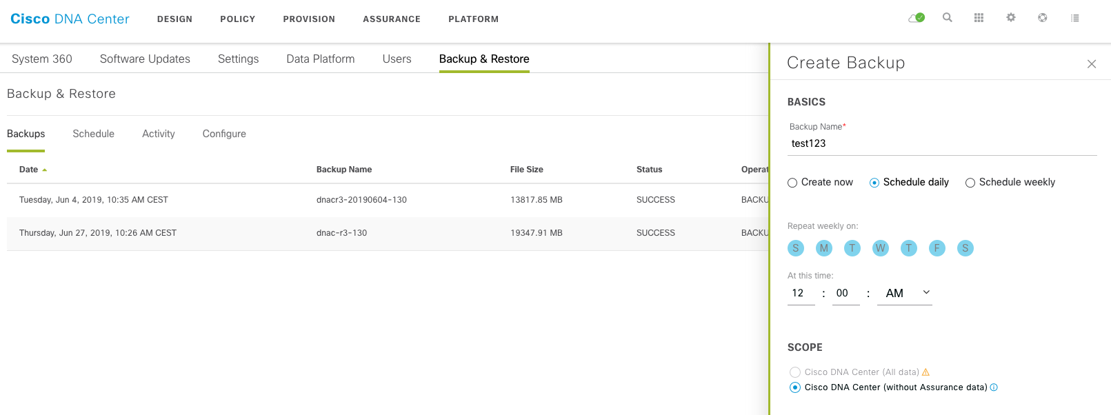Cisco DNA Center Backup & Restore