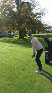 Corrine working on her short game