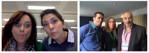 Left: Marbeli Gonzalez & Arti Patel show us how it's done Right: Cisco Directors Sarah Eccleston, Stefan Eller and Alex Brown get their #FishFace on
