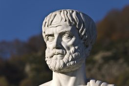 Aristotle statue located at Stageira of Greece (birthplace of the philosopher)