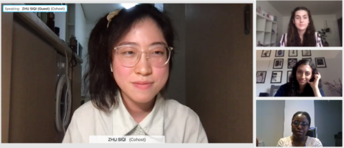 Female UCL students on virtual panel discussing "Why Study AI?"