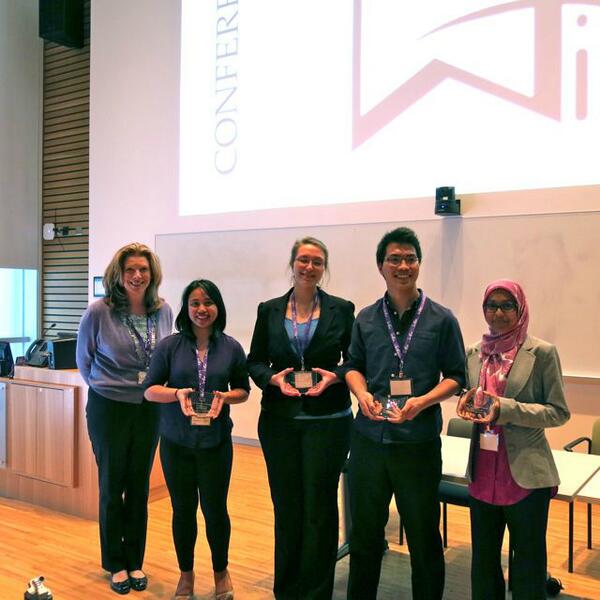 Winning team WISE +1 accepting their award (L-R): Trina Alexson from Cisco with Monina Cepeda, Anna Kotlov, Nico Poblete Valenton and Saaliha Farah Khadim. Not pictured: Tiffany Ongtenco.