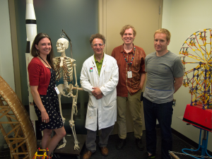 Members of the Ontario Science Centre team that worked on the Connected North pilot session: (L to R) Liona Davies, Russell Zeid, Martin Fischer and Dmytro Sochnyev.