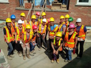 A few of my lovely ladies working hard for Habitat for Humanity