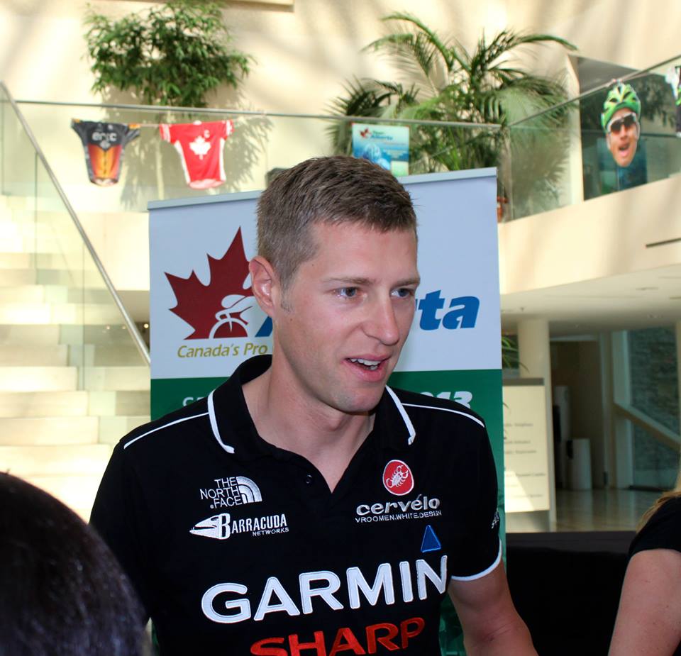 Ryder Hesjedal à la d'Alberta du Tour. Photo avec la permission Tour d’Alberta (Facebook).