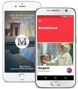 L’application pour appareils mobiles du Metropolitan Museum of Arts permet aux usagers de se faire des petites « collections » virtuelles privées de leurs œuvres d’art préférées et de les relayer aisément sur les plateformes des réseaux sociaux.
