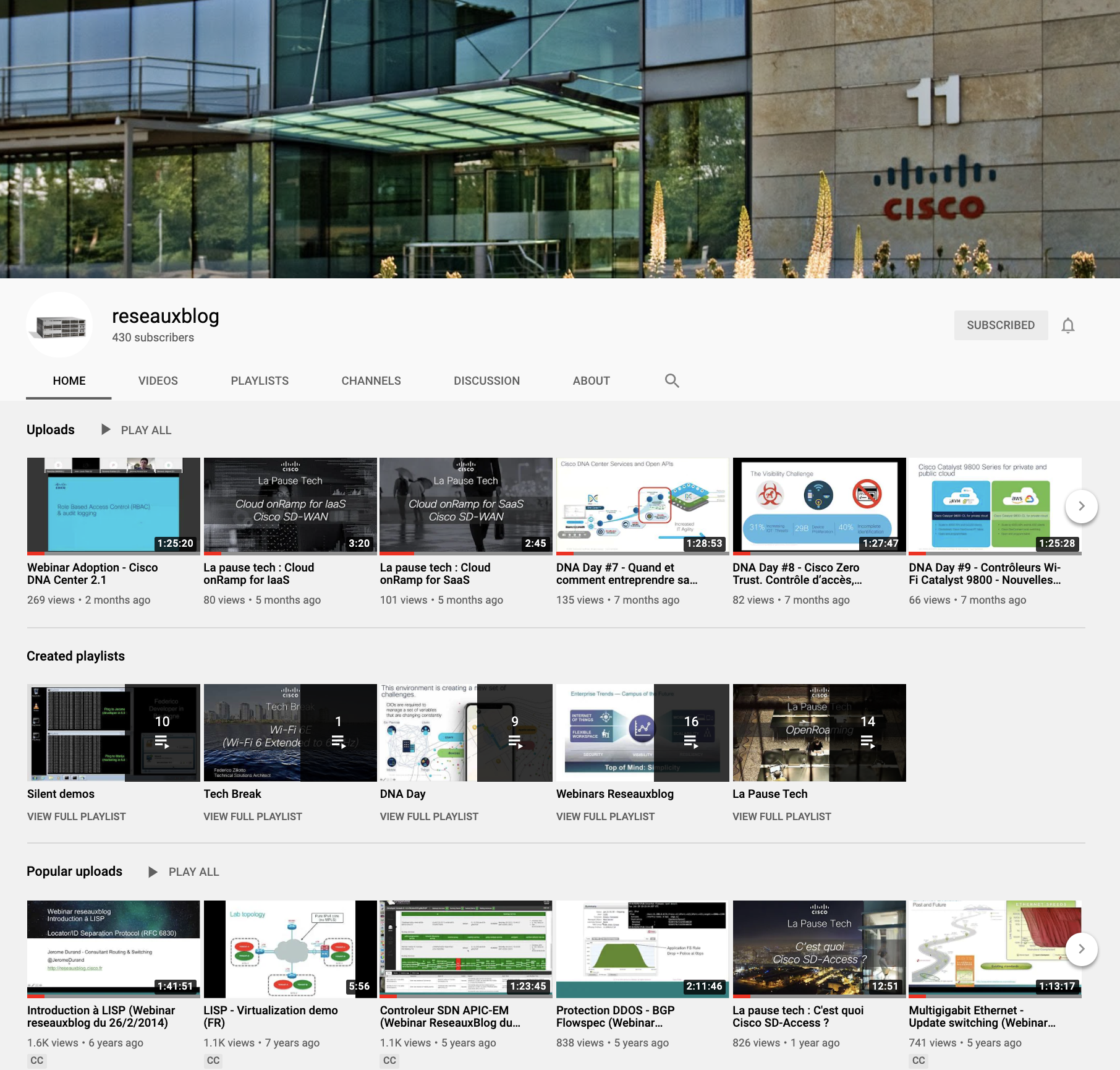 Cisco Reseaux Blog - chaine YouTube